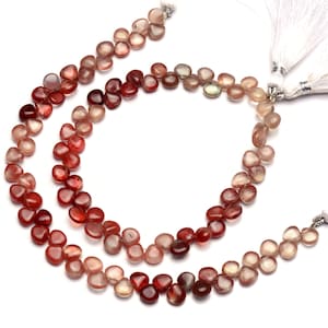 labradorita de andesina natural, briolette suave forma de corazón, hebra completa de 8 pulgadas, cuentas de tamaño aproximado de 6 mm, cuentas de gemas raras