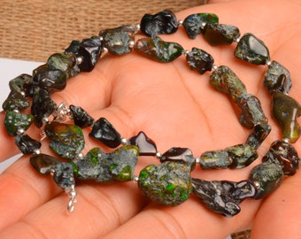 Perles lisses d'opale noire naturelle brin lâche opale noire éthiopienne Welo fe