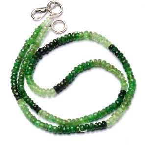 Natural Gemstone Tsavorite Faceted 3 to 4mm Size Rondelle Beads 16 Inch Full Strand Very Rare Gem Beads Necklace Green Garnet