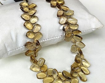 Natural Honey Quartz Gemstone 9 to 11 mm Size Smooth Jewelry Making Beads 9" Strand