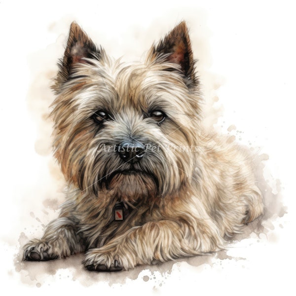 Cairn Terrier Clipart - 10 High Quality Watercolor JPG's - Digital Download! Wall Art, Canvas Art, Painting, Card Making, Mugs, Coasters