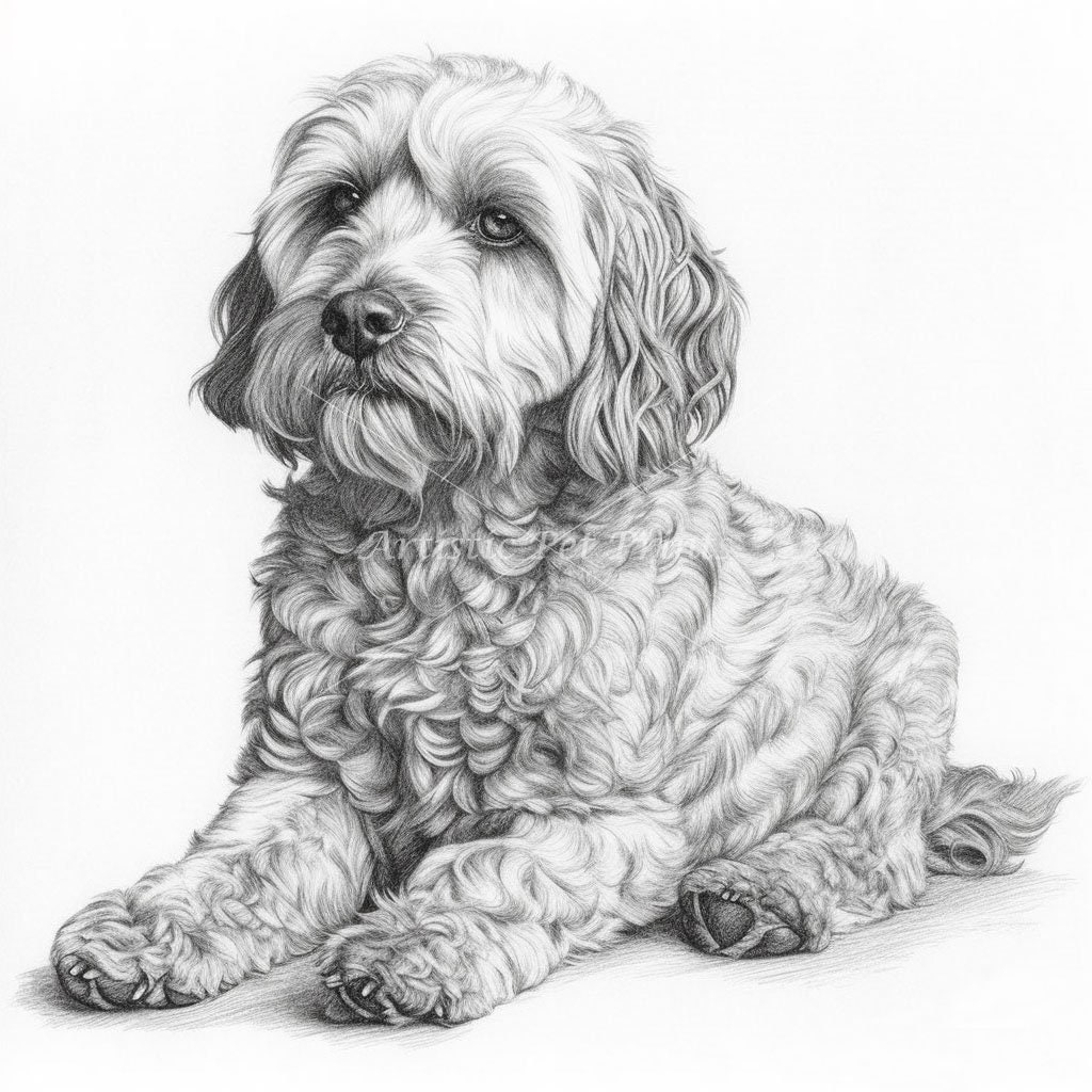 Cockapoo Sketch Drawings - 12 High Quality Jpg's - Digital Download ...