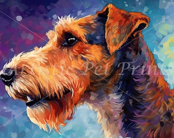 Airedale Terrier Canvas Art (300 DPI - CYMK Print Ready) Instant Download! - Airedale Terrier Wall Art Perfect for a Canvas or Framed