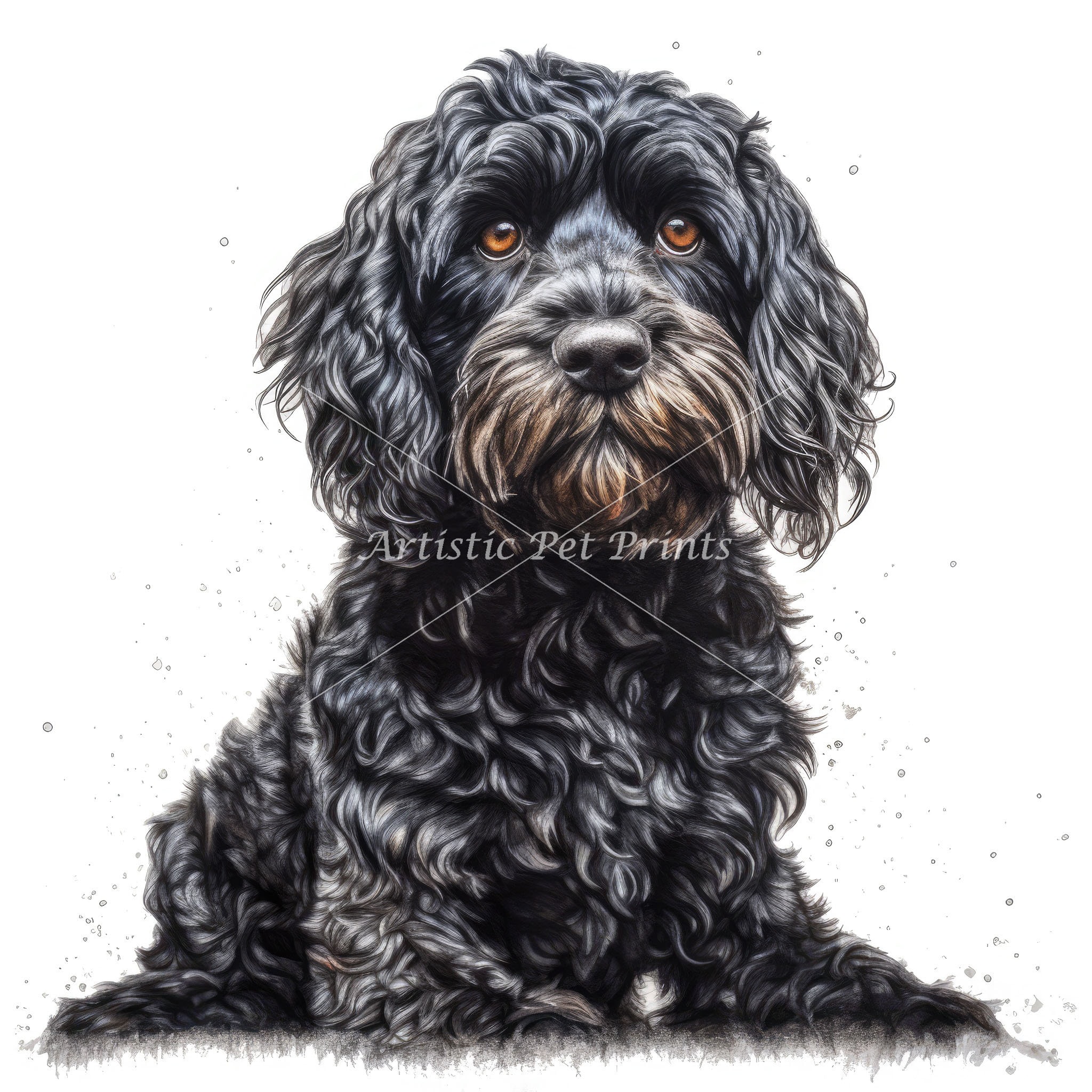 Black Cockapoo Clipart - 10 High Quality Watercolor Jpg's - Digital ...