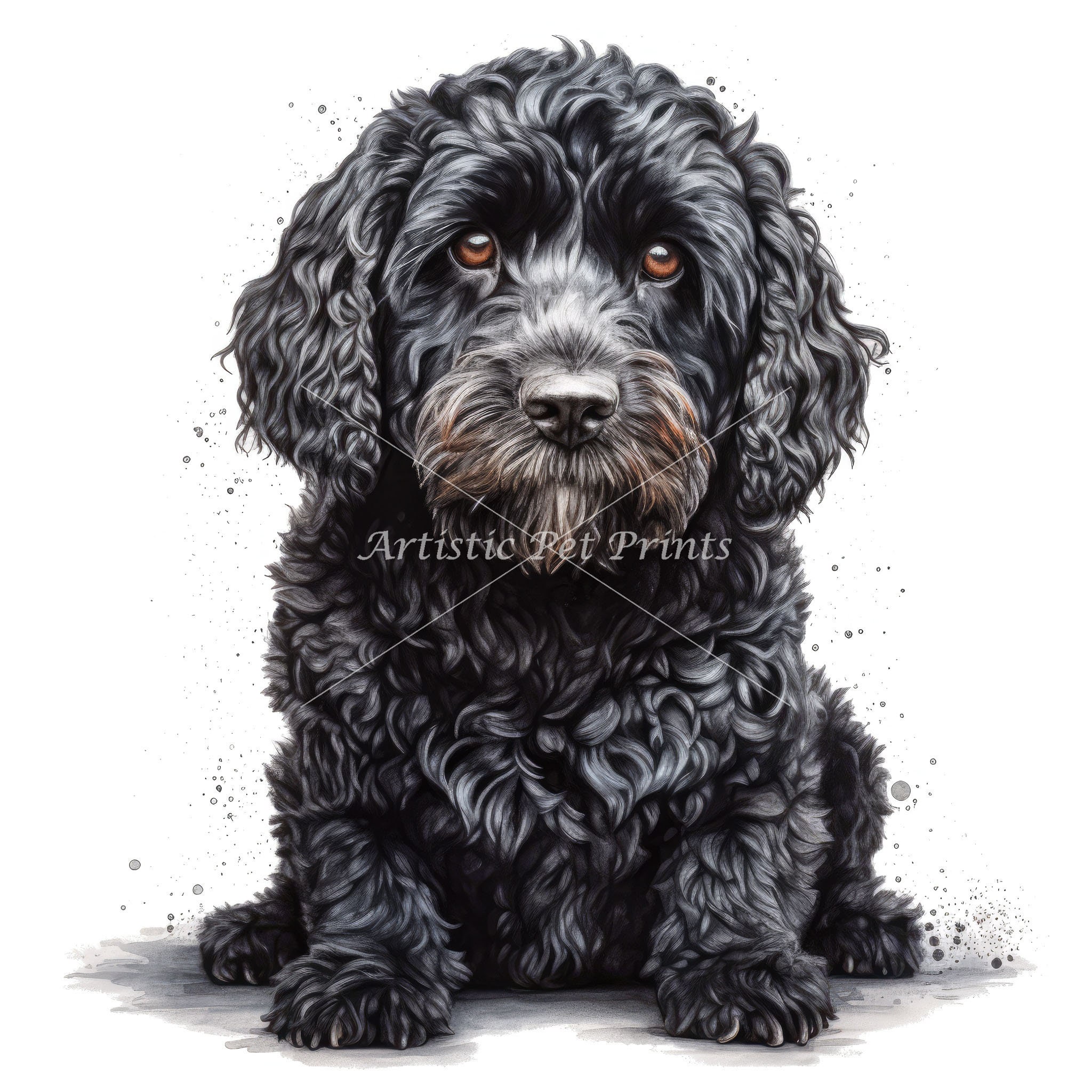 Black Cockapoo Clipart - 10 High Quality Watercolor Jpg's - Digital ...