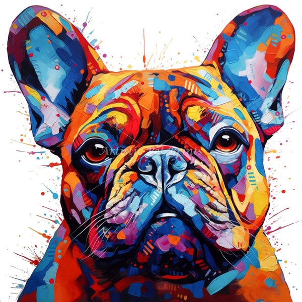 French Bulldog Clipart - 10 High Quality JPG's - Digital Download! Canvas, Paintings, Card Making, Mugs, Coasters, Calendars