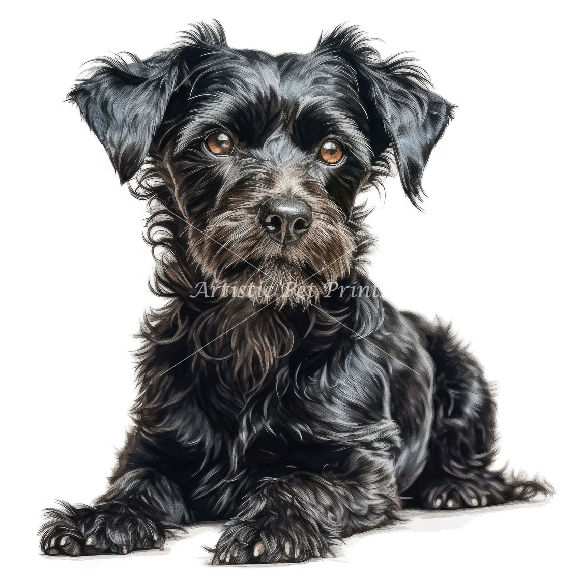 Black Jackapoo Clipart - 10 High Quality Watercolor Jpg's - Digital ...