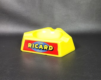 Ricard yellow triangular ashtray Opalex opaque glass ashtray vintage  Made in France