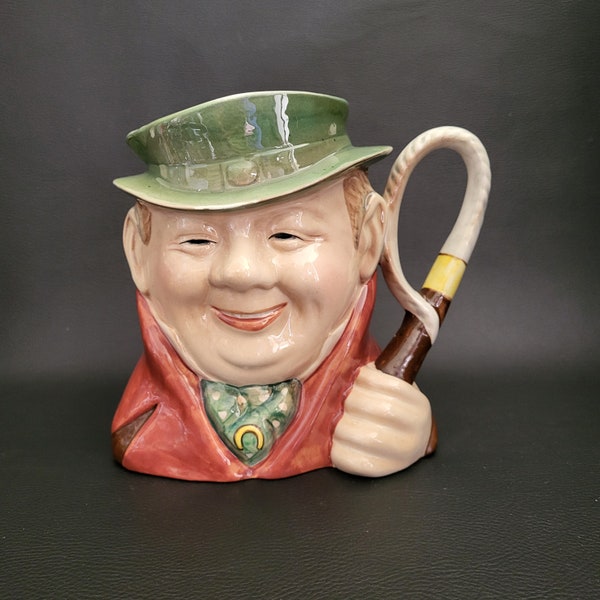 Tony Weller pichet anthropomorphe anglais en faïence signé Beswick Toby jug cocher personnage de Dickens faïence vintage Made in England