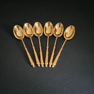 Coffret 6 petites cuillères dorées - Arts de la table
