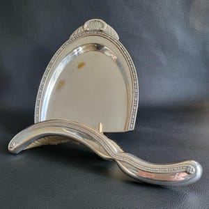 Crumb brush and tray Table sweeper crumb collector silent butler silver plated vintage Made in France