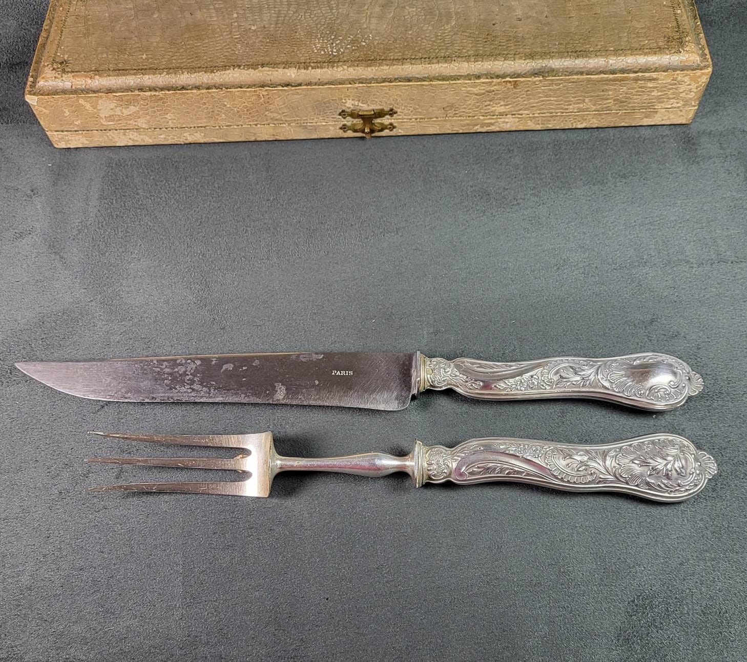 Service à Découper Et Manche à Gigot En Argent Massif - Paris - Vintage