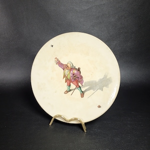 Sarreguemines plate &quot;The man with the fly&quot; funny plate lens plate Sarreguemines earthenware vintage 1900 Made in France