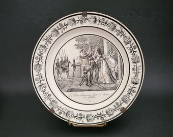 Choisy le roi plate by Paillart et Hautin la vie du Prince Poniatowski  1824/1835 Made in France