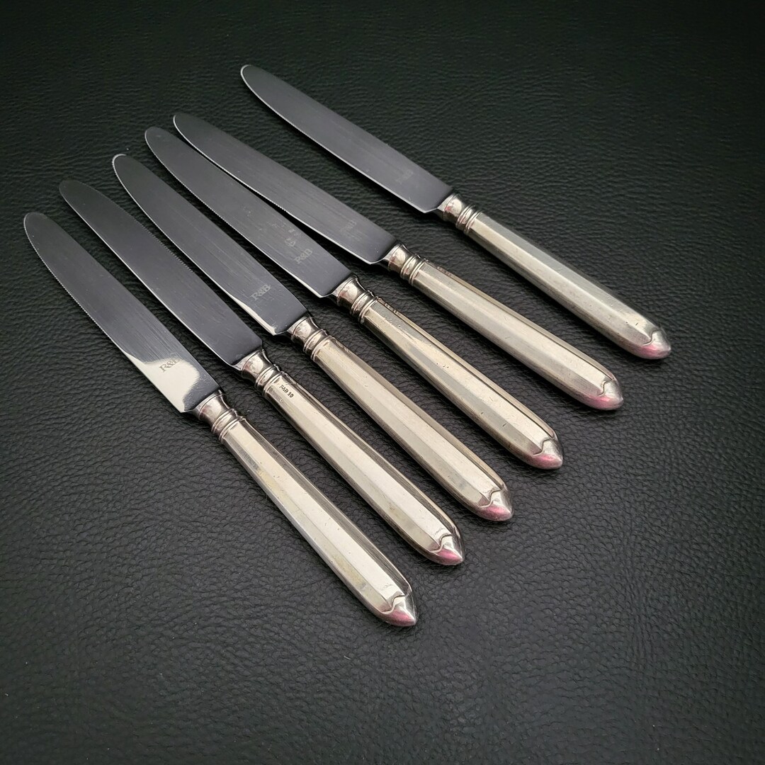 Robbe & Berking デザートナイフ 6本セット、スチール製ブレード、90g