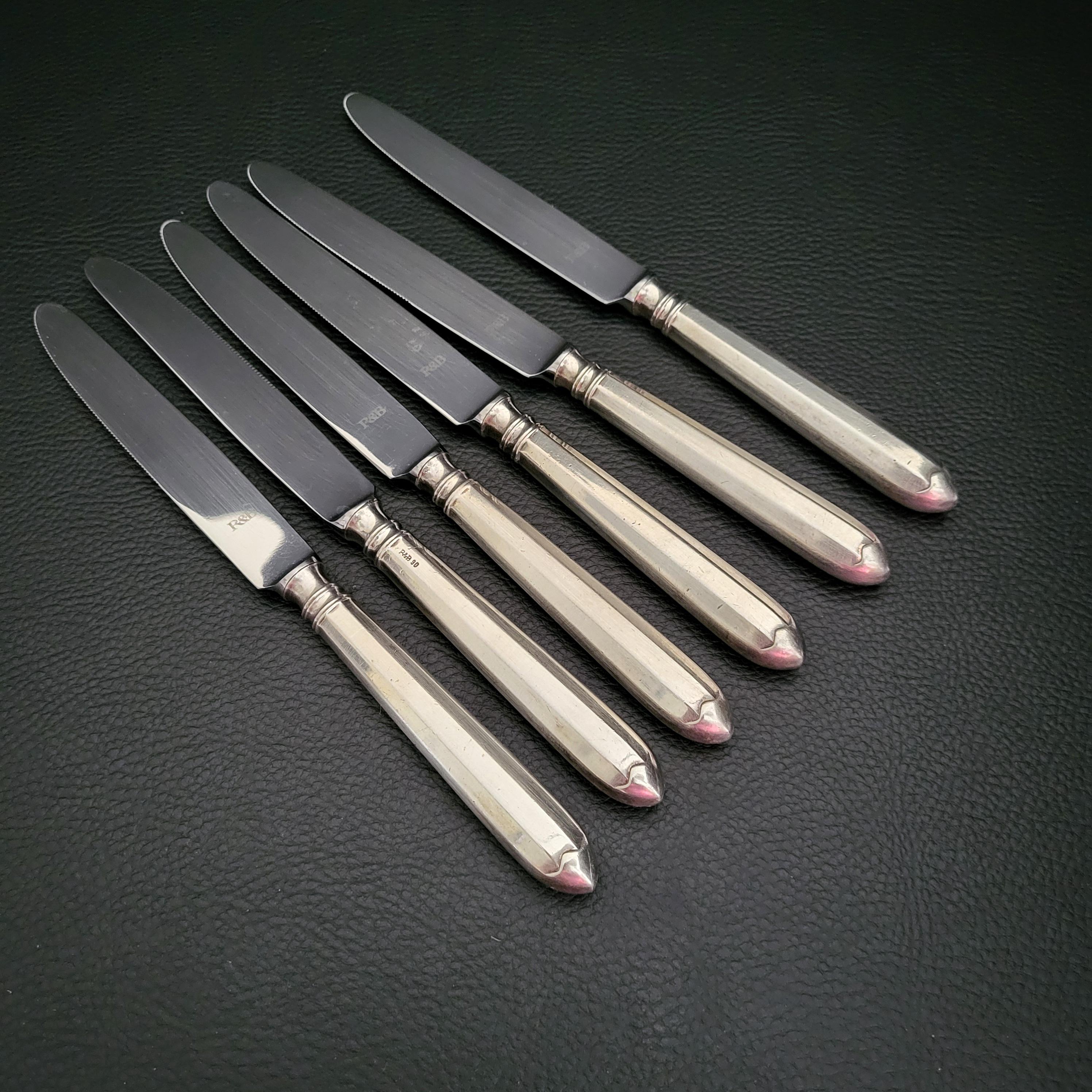 Robbe & Berking デザートナイフ 6本セット、スチール製ブレード、90g