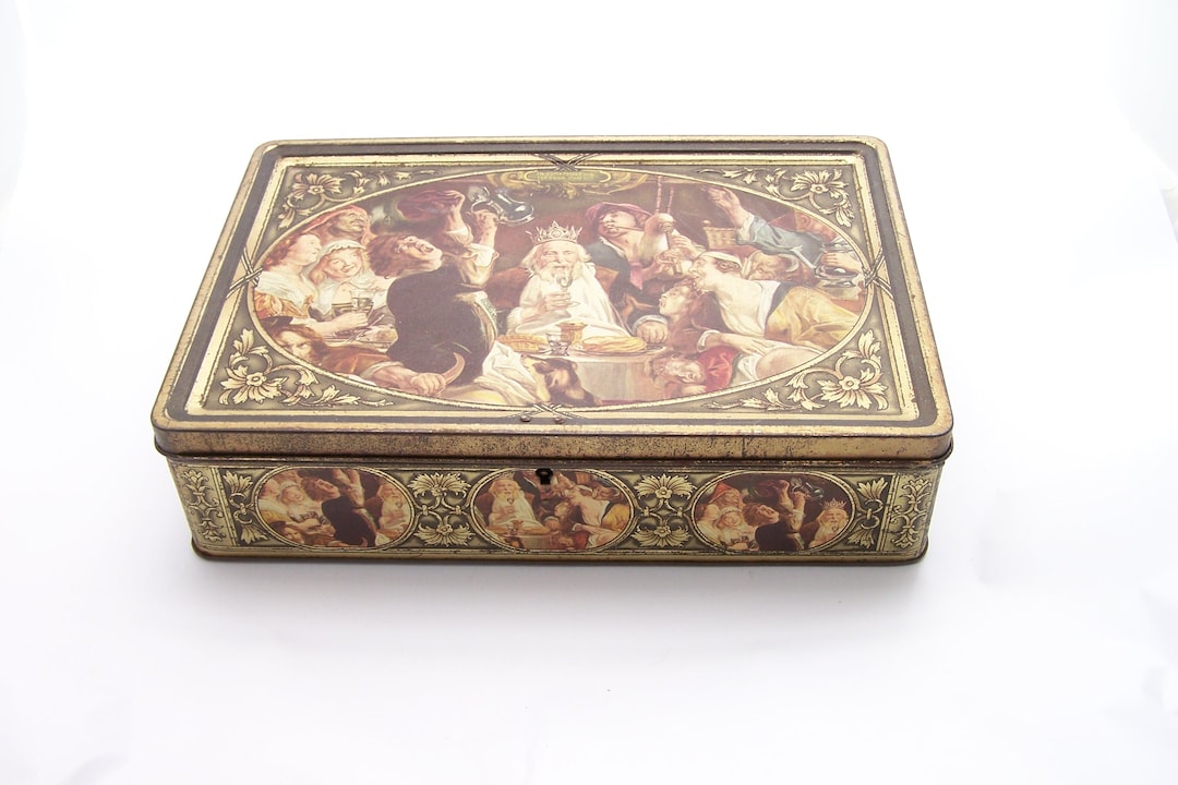 Large Tin Box Alsa French Baking Powder Brand Decorative Embossed Tin