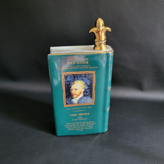Van Gogh the Irises Cognac Camus Bottle Limoges Porcelain Book