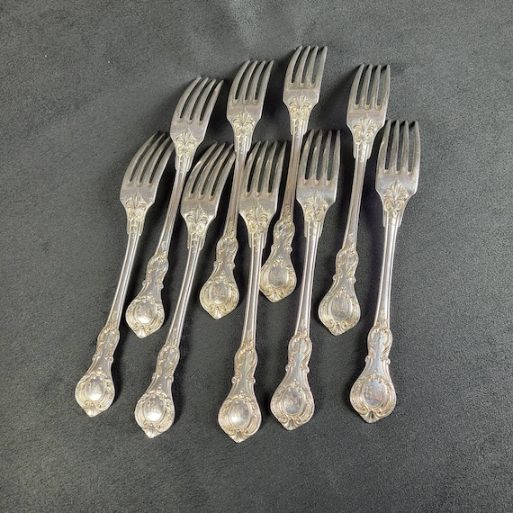 非常に希少なクリストフル デザートフォーク 9 本セット シルバー