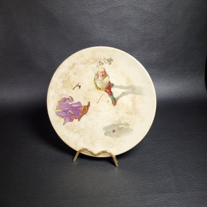 Sarreguemines plate &quot;The man with the fly&quot; funny plate lens plate Sarreguemines earthenware vintage 1900 Made in France