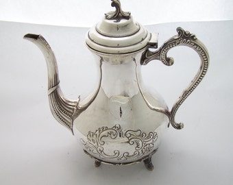 Victor Saglier teapot coffee pot silver-plated Louis XV style vintage 1809-1894 Made in France