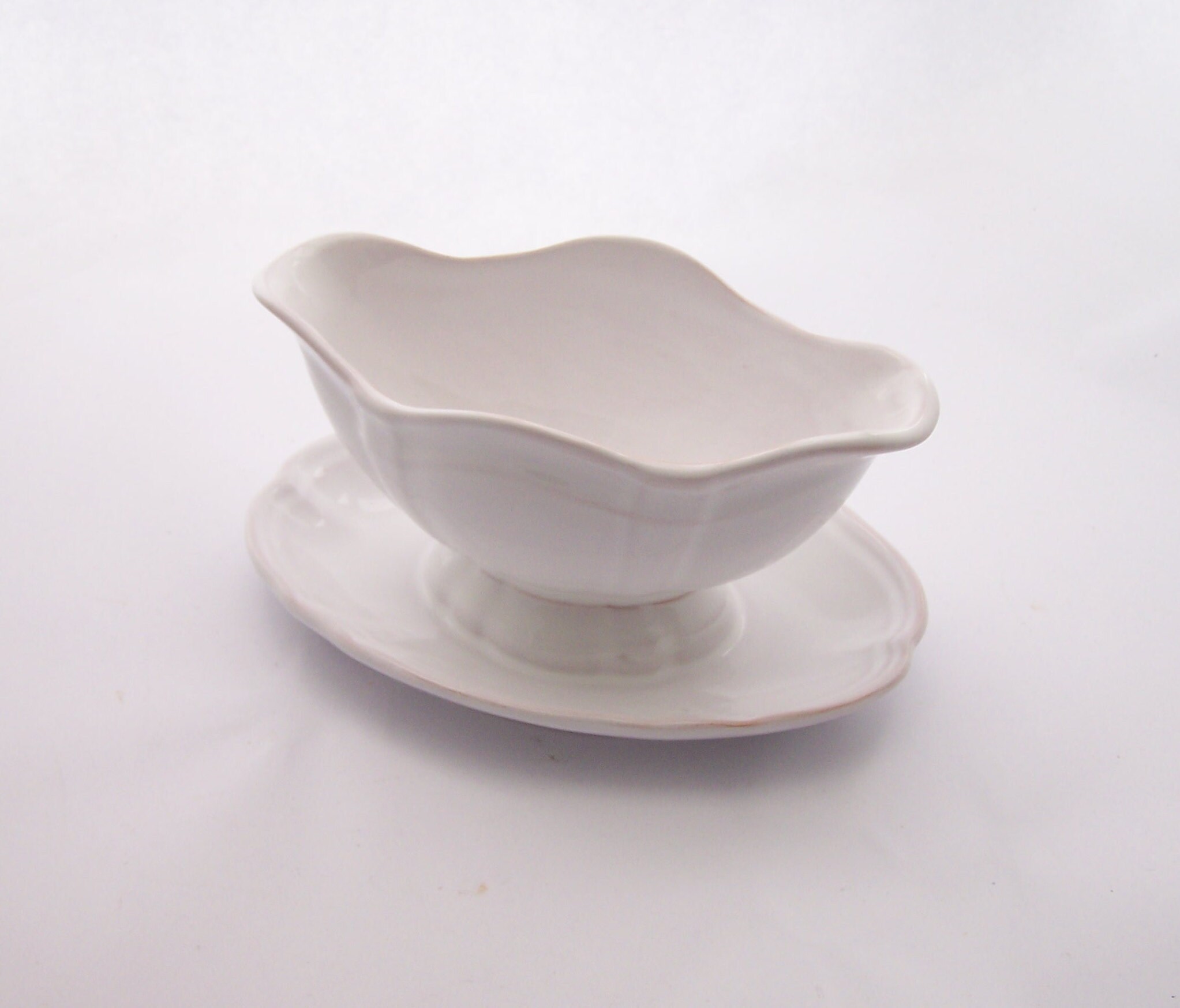 Saucière Faïence Blanche Saucière Niederviller Décor Vintage Made in France