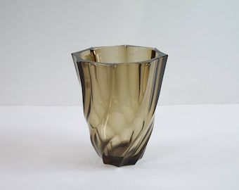 Spirale tinted glass vase by Luminarc vintage  Made in France