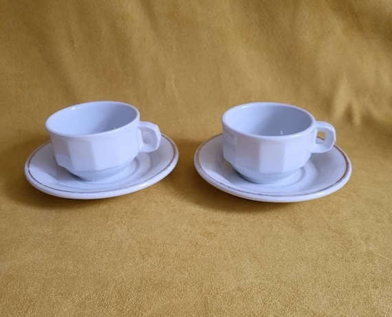 Lot De 4 Tasses à Café Bistrot Pillivuyt (France) – Porcelaine Blanche