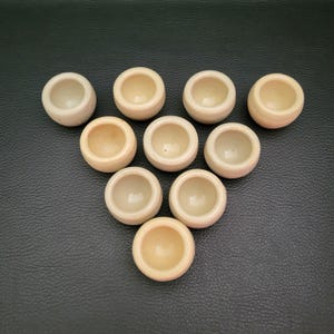 Set of 10 beige ceramic small cups for snails, sauce, herbs vintage Made in France