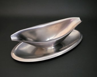 Letang Remy sauce boat stainless steel 18/10 fixed sauce boat gravy boat 2 spouts  vintage  Made in France