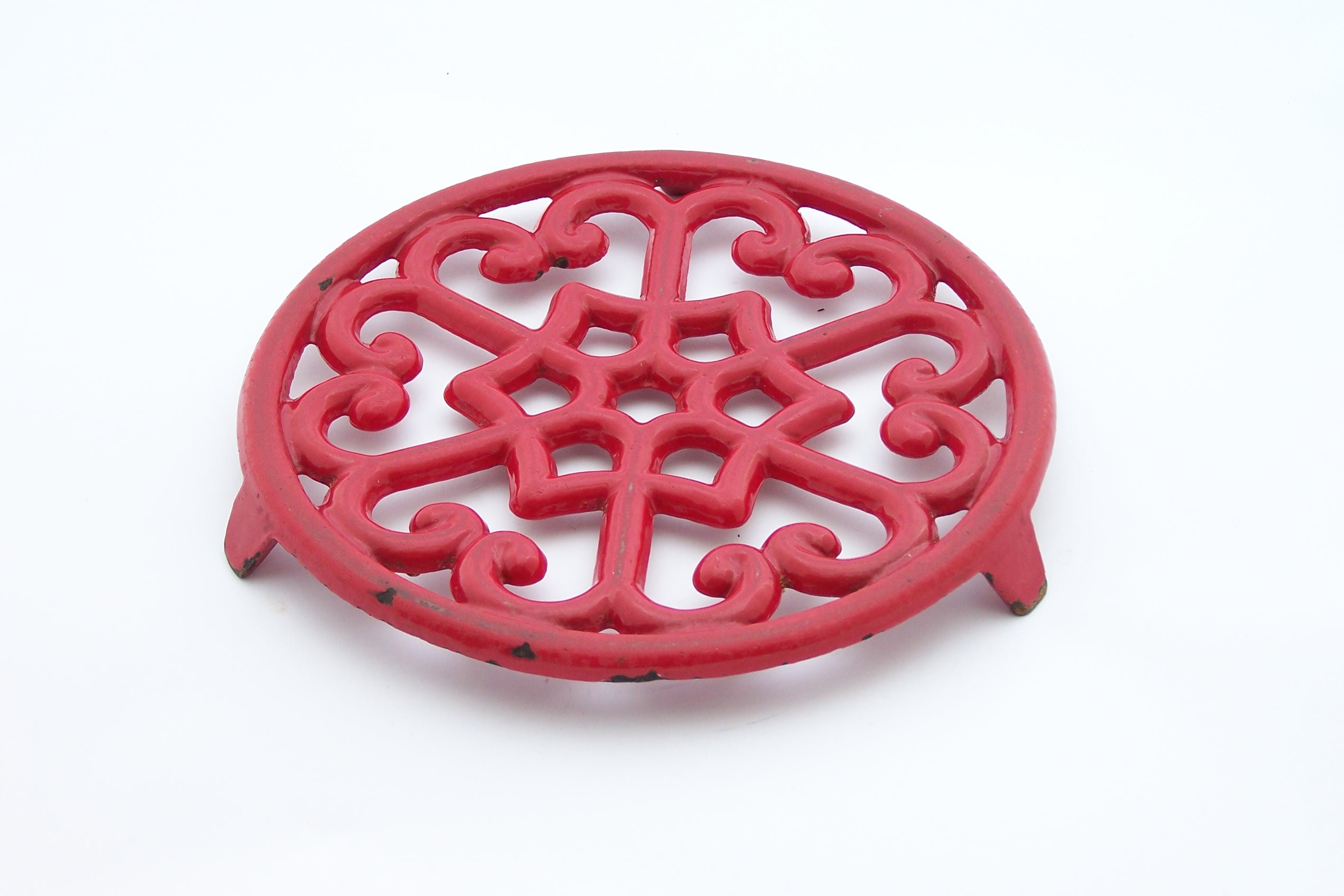 Dessous De Plat En Fonte Rouge – Vintage – Déco Cuisine Ancienne