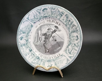 Sällsynt! Lunéville Keller och Guérin-skylt och reklamställ för en skohandlare, cirka 1900. Vintage "A la bottine" (en typ av sko), tillverkad i Frankrike.
