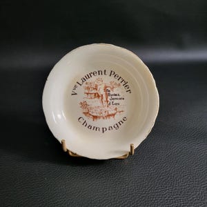 Veuve Laurent Perrier Münztablett Spitzenteller Steingut Moulin des Loups Made in France