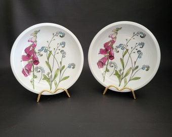 Ikea Midsommar Pair of plates  foxglove and forget-me-not pattern  porcelain vintage