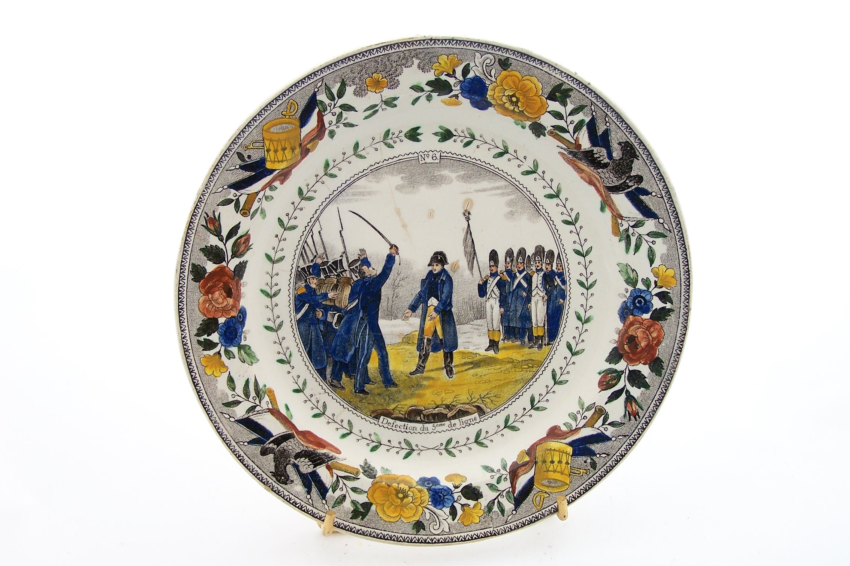 Histoire de Napoléon Polychromie Assiette Numéro 6 Décorative Louis Lebeuf Faïence Creil et Monterea