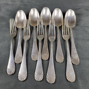 Christofle cutlery 5 forks 5 spoons silver-plated cutlery monogram ED rattail hallmark Christofle vintage 1844/1935  Made in France