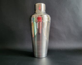 Versilberter Cocktailshaker aus Metall mit Vintage-Netzmuster, Frankreich