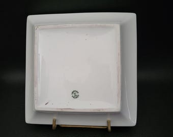 希少品！ピアジェの大型スクエア型灰皿または小物入れ。リモージュ磁器