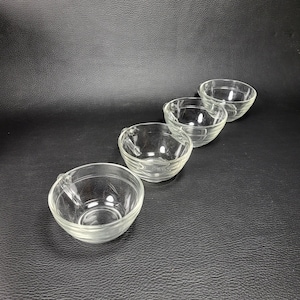 Set of 4 coffee cups Duralex clear glass vintage  Made in France