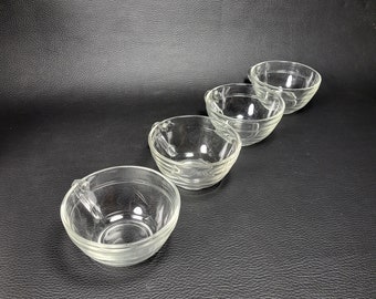 Set of 4 coffee cups Duralex clear glass vintage  Made in France