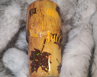 Pumpkins - Hayrides - Apples - Fall Woodgrain Peekaboo Tumbler