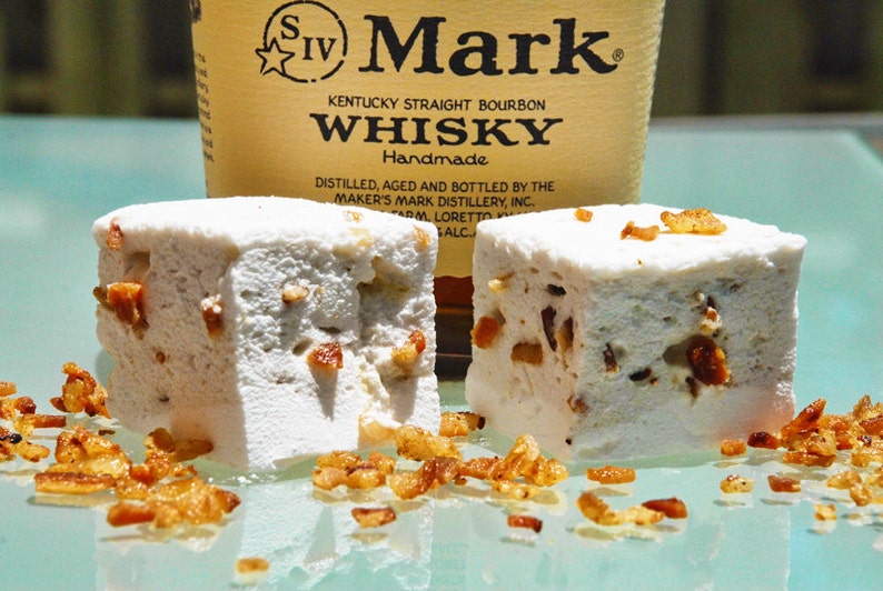 Bacon Bourbon Sutra infused with Makers Mark Whiskey All Natural, Handcrafted Gourmet Marshmallows image 1