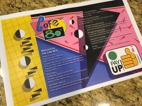2015 Cafe 80s Menu Back to the Future 2 Movie Prop Replica Print