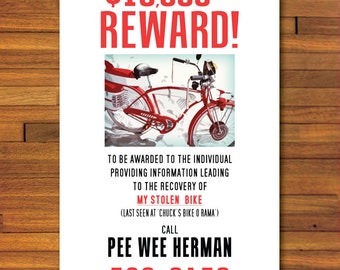 Pee Wee Herman Stolen Bicycle Poster