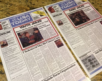 2015 USA Today Back to the Future 2 Movie Prop Set of 2 Newspaper Replica Print 11x17