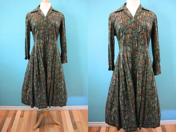 50's Day Dress Late 50's/Early 60's Shirtwaist Day