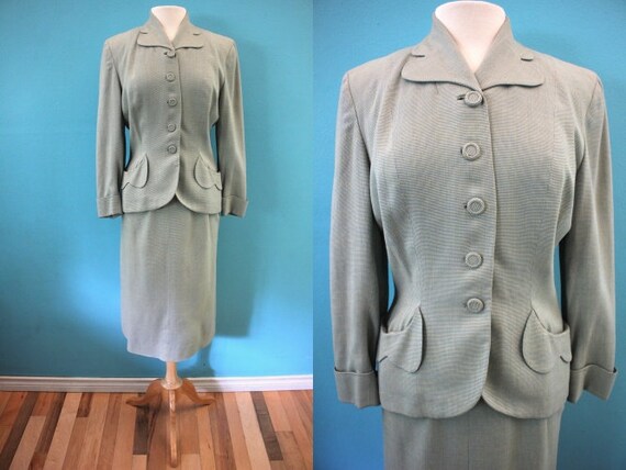 40's Women's Suit Late 40's/Early 50's Wool Blend