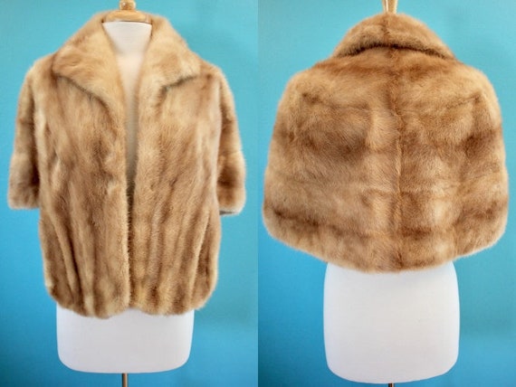 Fur Stole 50's/60's Blonde Fur Capelet Blonde Fur