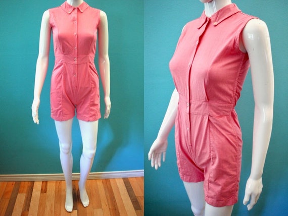 50's Romper 1950's Cotton Candy Pink Onesie Romper