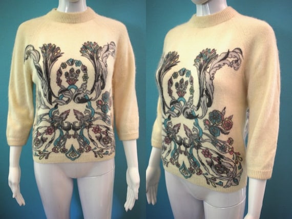 50's Sweater Late 50's/early 60's Angora And Lambs
